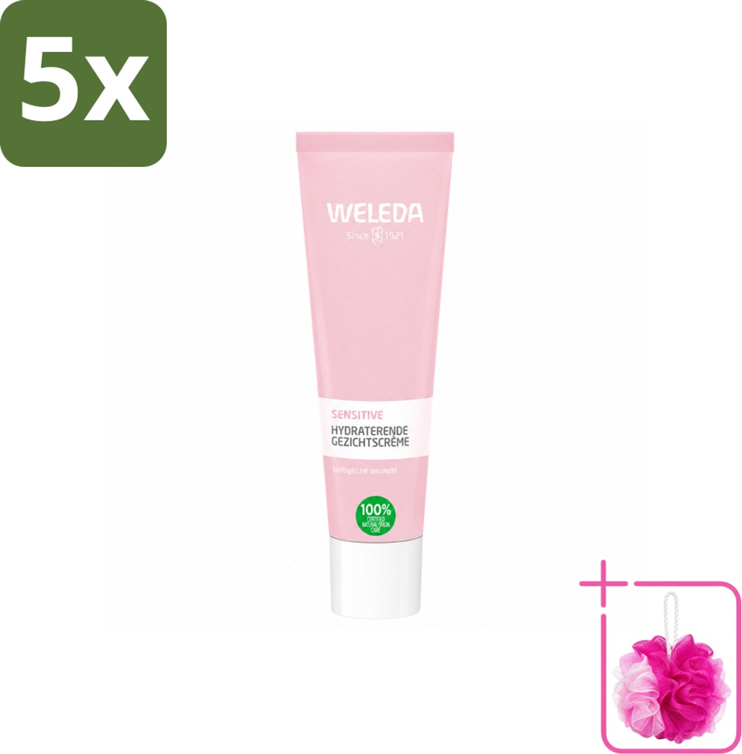 5 x WELEDA - Gezichtscrème Sensitive Hydraterend - Voor gevoelige huid - 30 ml - Bulkverpakking - Gevoelige huid - Douchemop - Hydraterende crème
