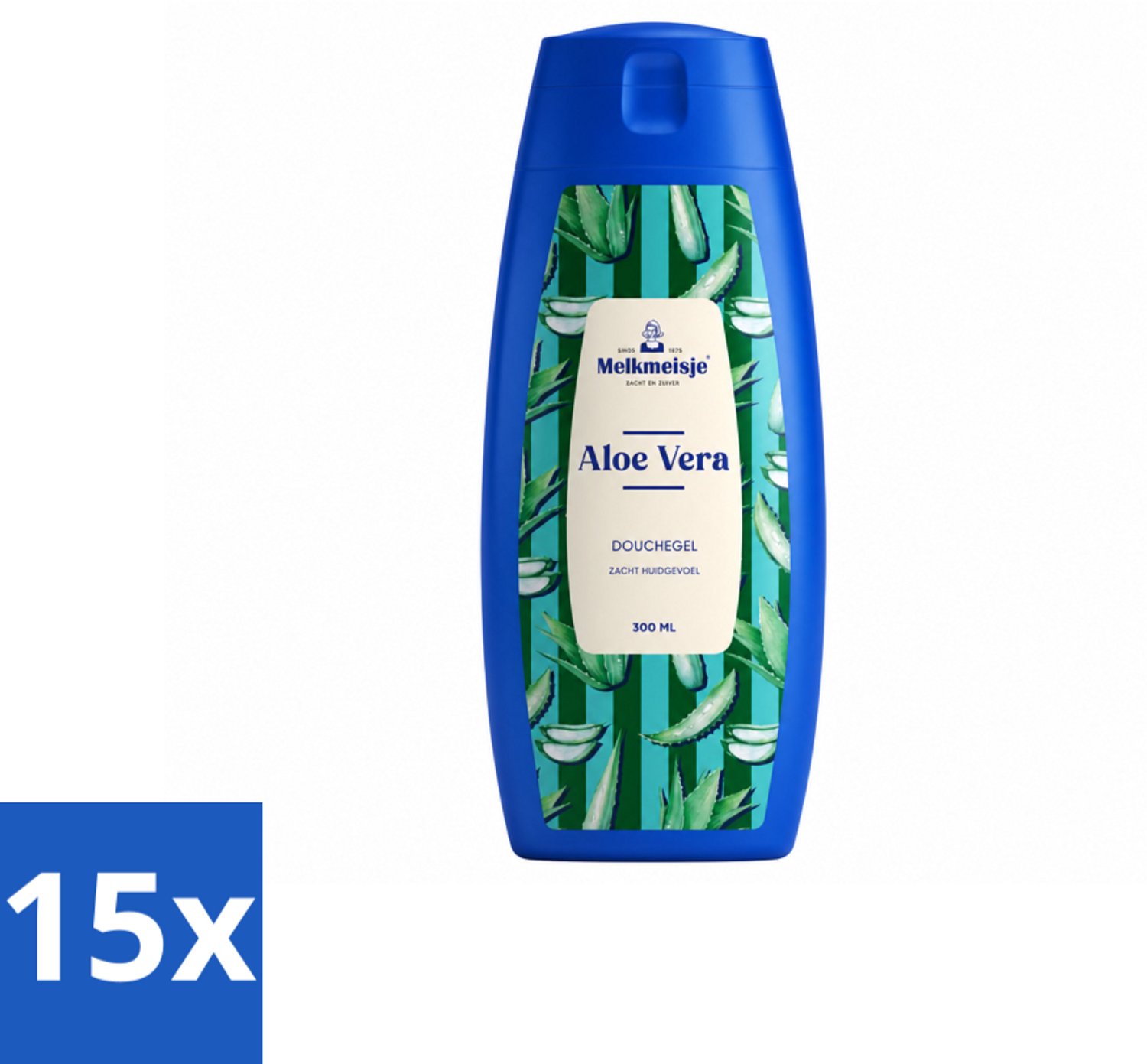 15 x Melkmeisje – Douchegel – Aloe Vera – Zacht Huidgevoel – 300 ml - Voordeelverpakking - 15 stuks