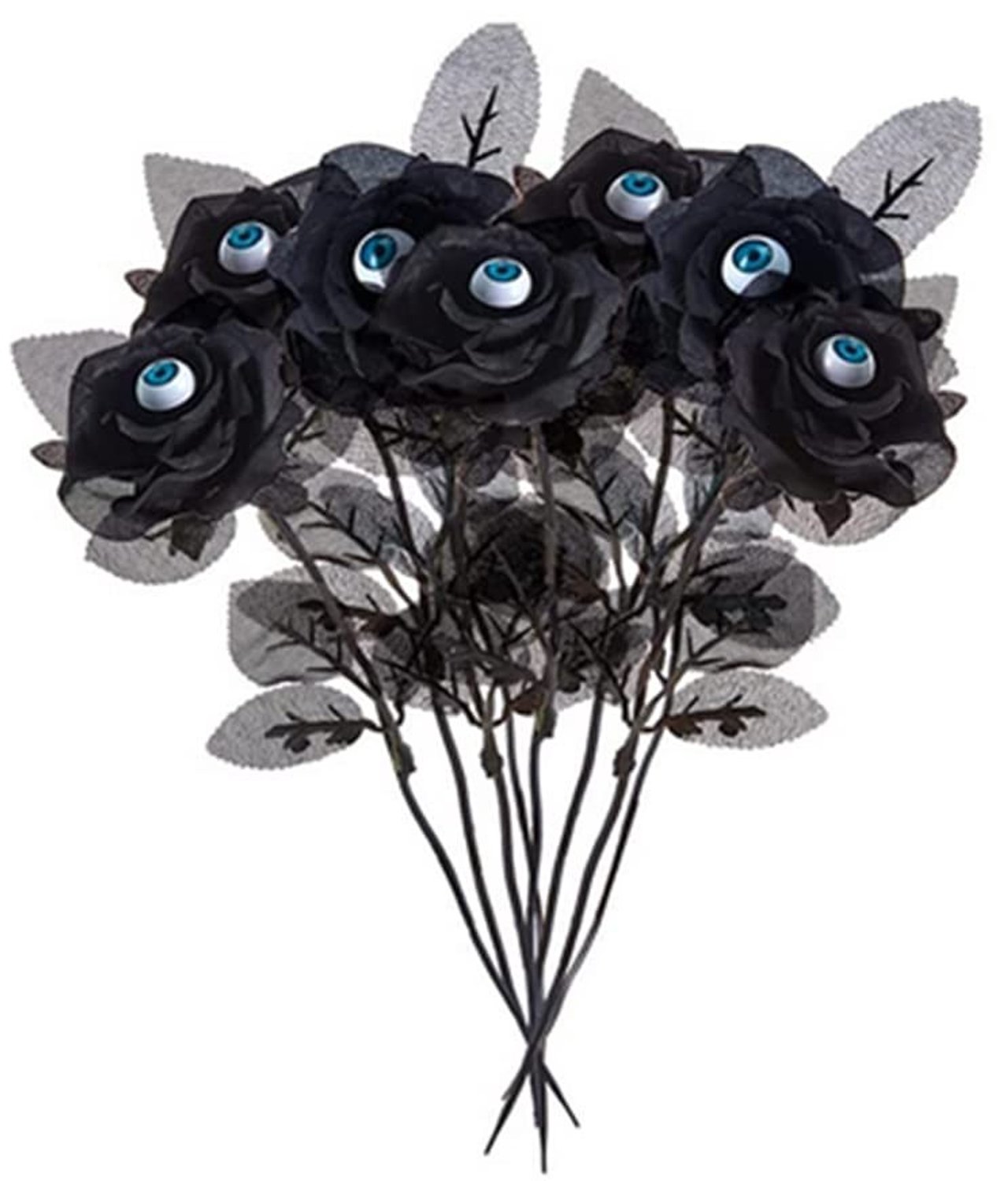10 Stuks Kunstmatige Zwarte Rozen voor Halloween Decoratie