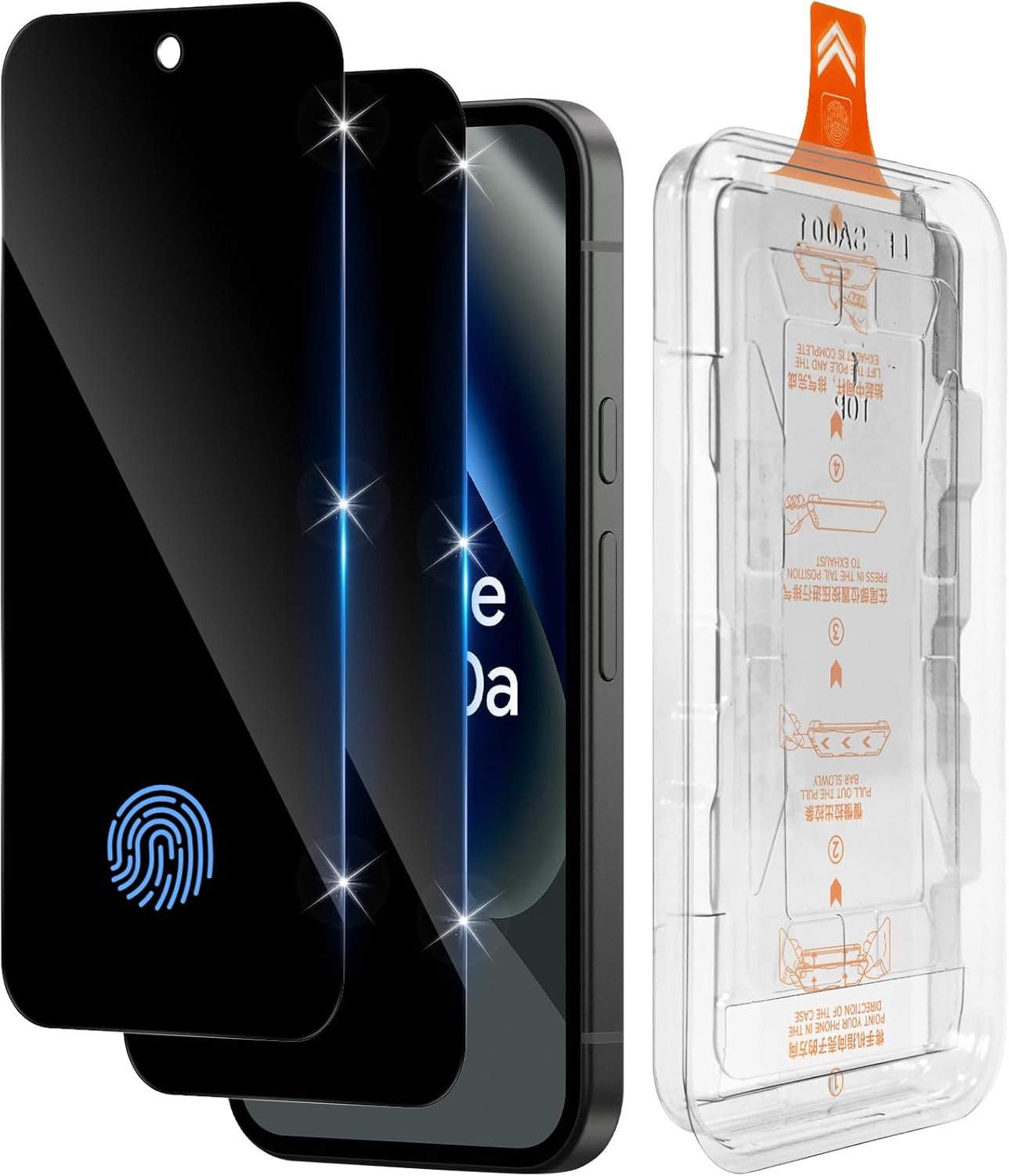 2 stuks privacybeschermfolie voor Google Pixel 10A 5G voor pantserglas [auto-installatie], 9H hardheid, anti-vingerafdruk, privacybeschermfolie, luchtbelvrij, krasbestendig, privacy