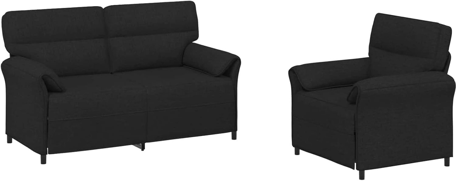 2-zitsbank, zwart, polyesterweefsel met metalen frame
