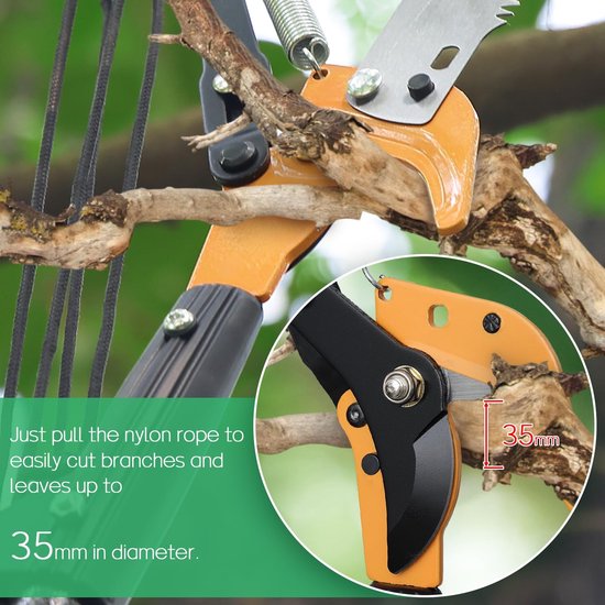 Takkenzaag Telescopisch - 2-in-1 Snoeischaar - Uitschuifbare Handgreep - Scherp Stalen Lemmet - Voor Hoge Takken - Ideaal voor Bomen - Boomsnoeischaar — afbeelding 3