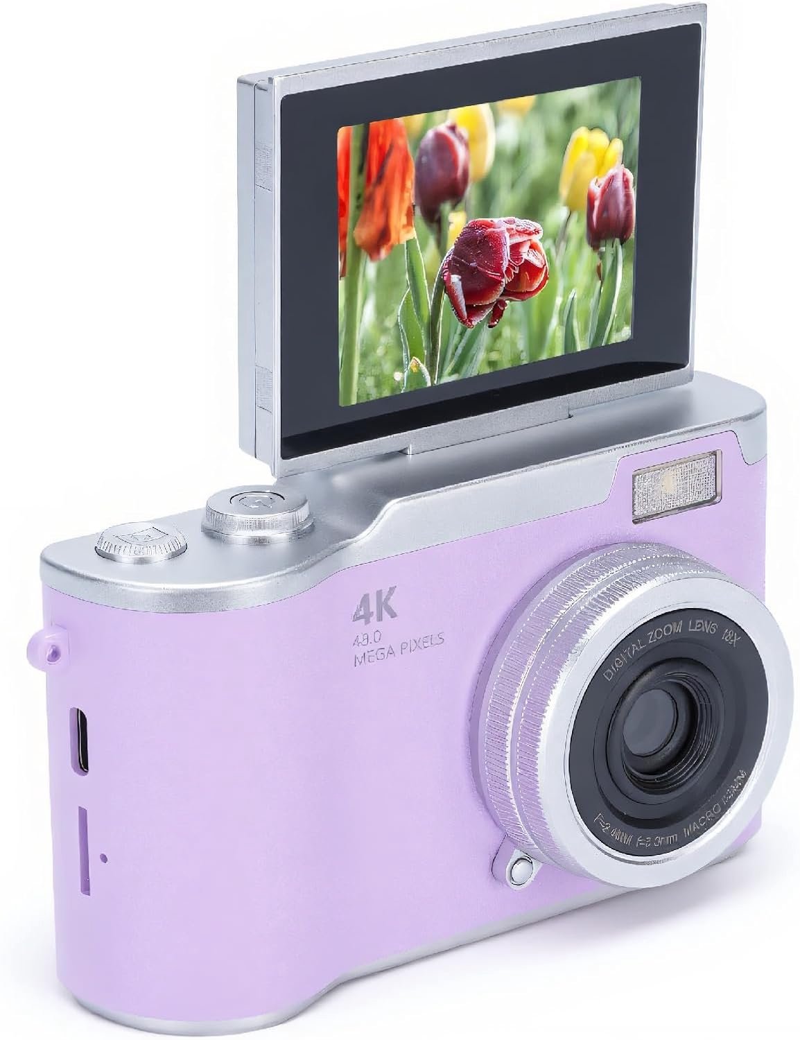 Camera, 1080p 48mp 2,4 Inch HD Display 18x Zoom Auto Focus Vlogging Camera Anti Shake Compact Point Camera voor Tieners Jongens Girls Senioren Student, Ondersteunt 128