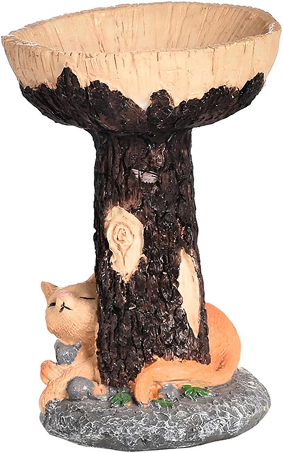 Vogelvoederdispenser, dierenvos, tuin, voederdispenser, 20 x 15 x 12,4 cm, Bath Outdoor Sculptuur Decoratieve Standing (C)