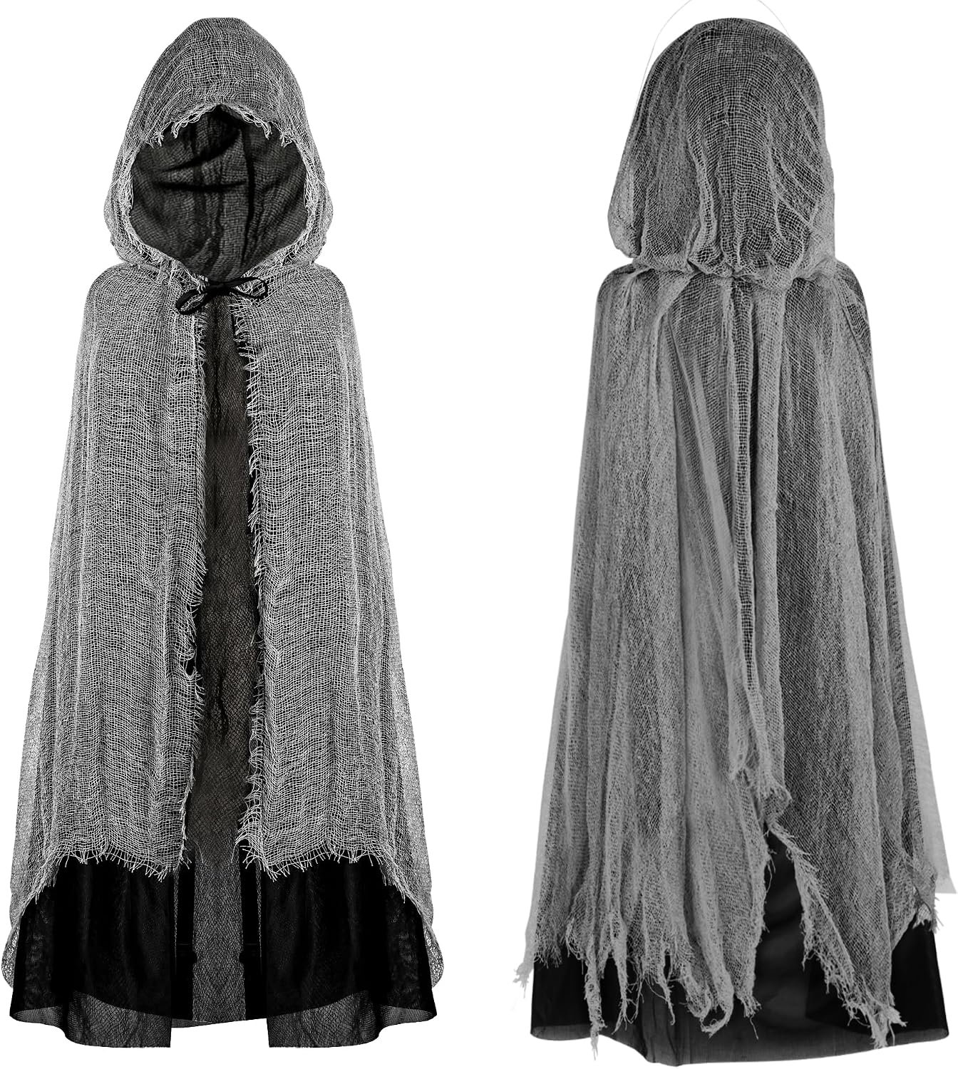 Cape met capuchon, uniseks Halloween-cape, geestenkostuum, volwassenen, kinderen, Halloween, Magere Mann, mantel, Darth Vader, cape cape outfit voor cosplay carnaval