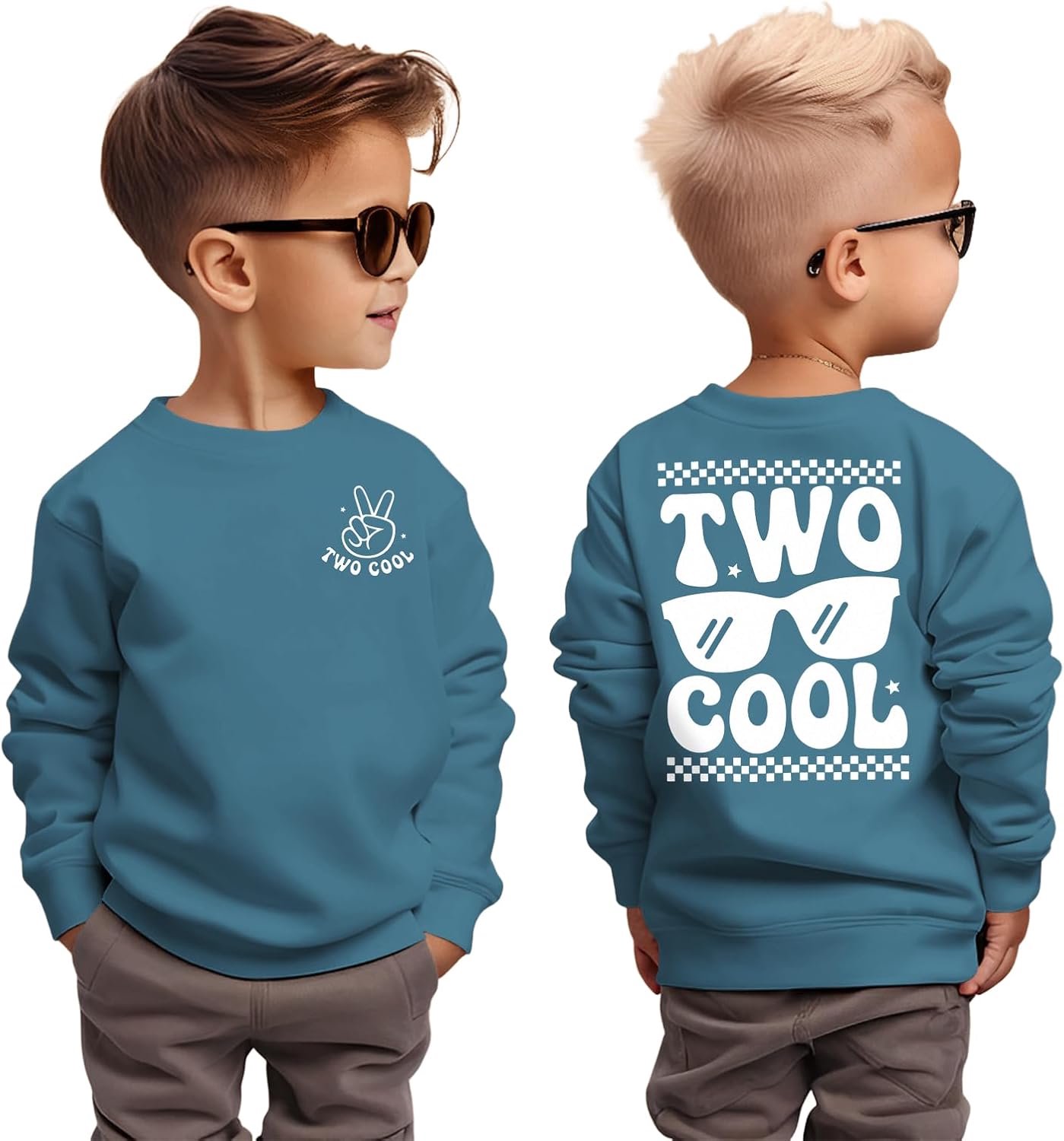 2. Verjaardag Jongen Sweatshirt Two Cool Pullover voor Kleine Kinderen Tweede Verjaardag Sweatshirts Herfst Winter Lange Mouw Kinderen Announcement Outfit Katoen Babyshirt