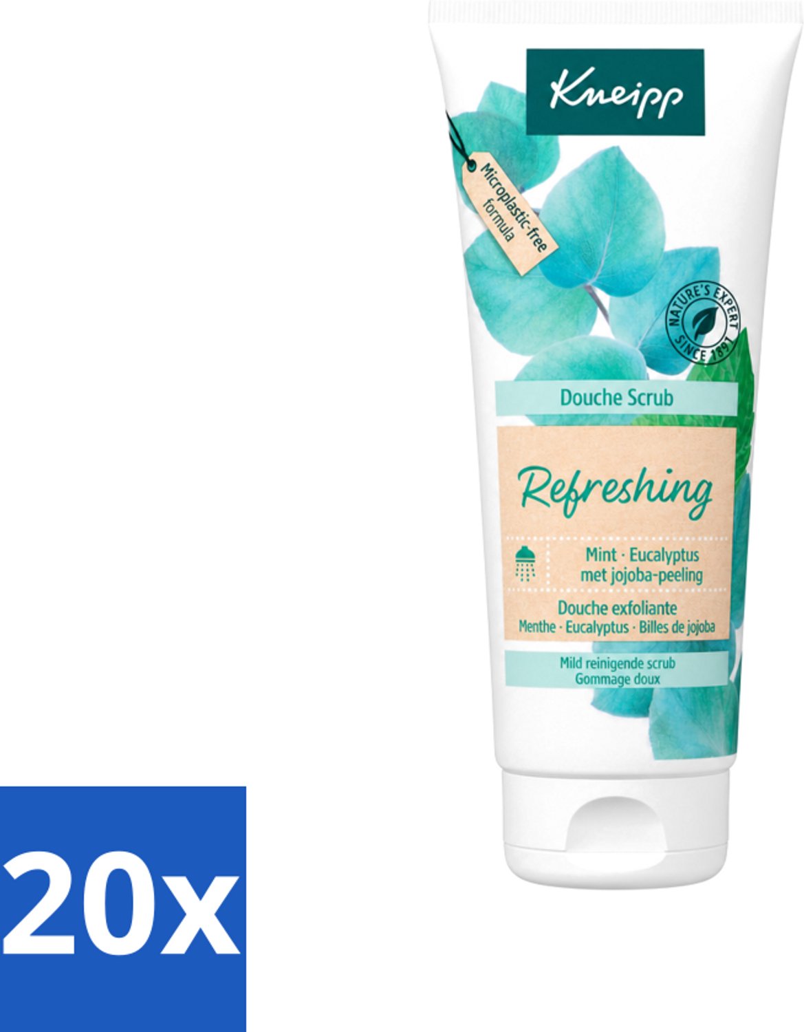 20 x Kneipp - Douche scrub - Refreshing - Mint & Eucalyptus - 200 ml - Voordeelverpakking - 20 stuks