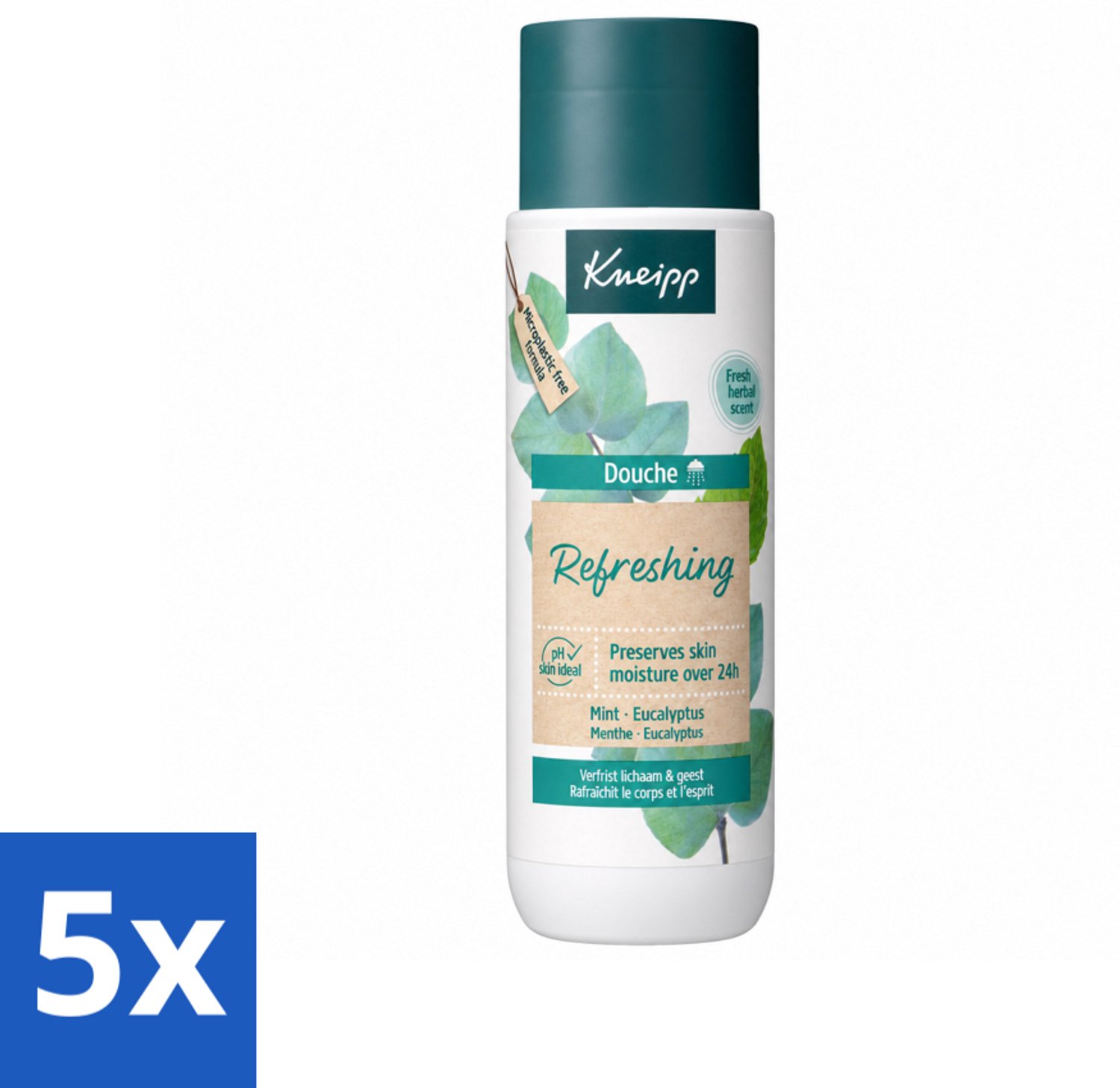 5 x Kneipp - Douchegel - Refreshing - Mint Eucalyptus - 200 ml - Voordeelverpakking - 5 stuks