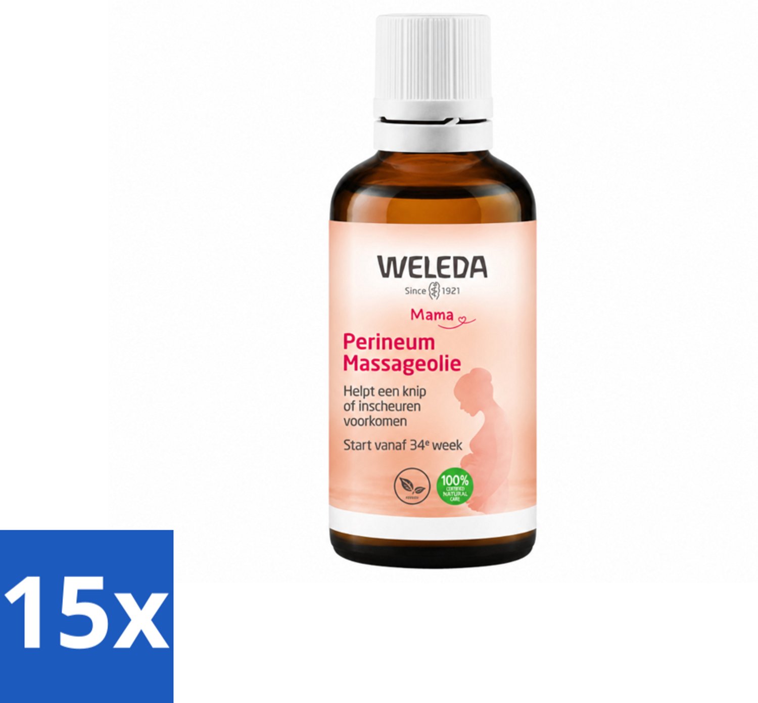 15 x WELEDA - Perineum massageolie - Mama & Baby - 50 ml - Voordeelverpakking - 15 stuks