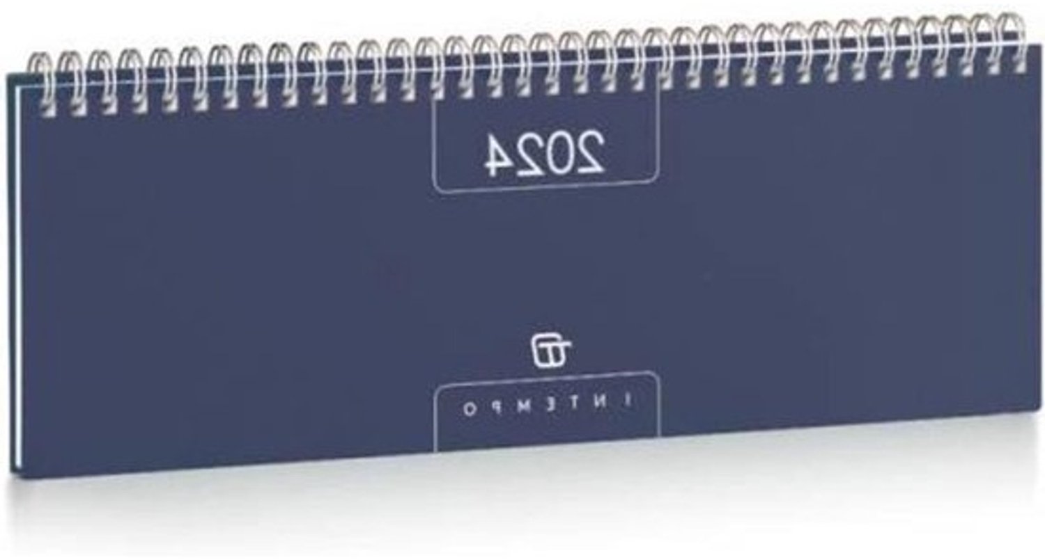 Agenda planner - Bureauweekoverzicht - Afspraken noteren - Inclusief vulpen - 30 x 13 cm - Blauw
