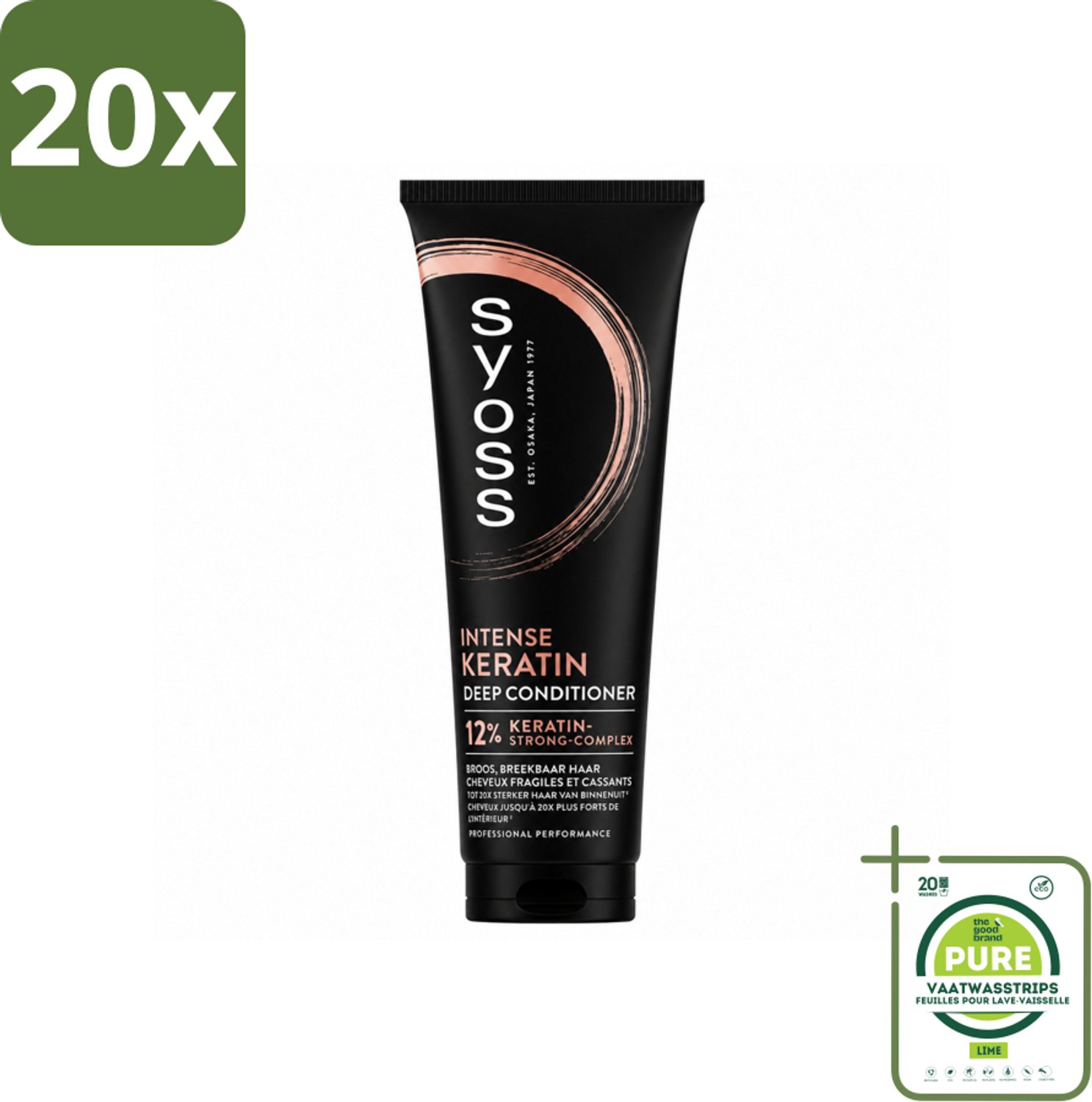 20 x Syoss - Keratin Conditioner - 250 ml - Grootverpakking - Vaatwasstrips - Keratine Conditioner - Krachtig Haar - Gezond Haar - Haar Herstellen - Haar Verzorgen