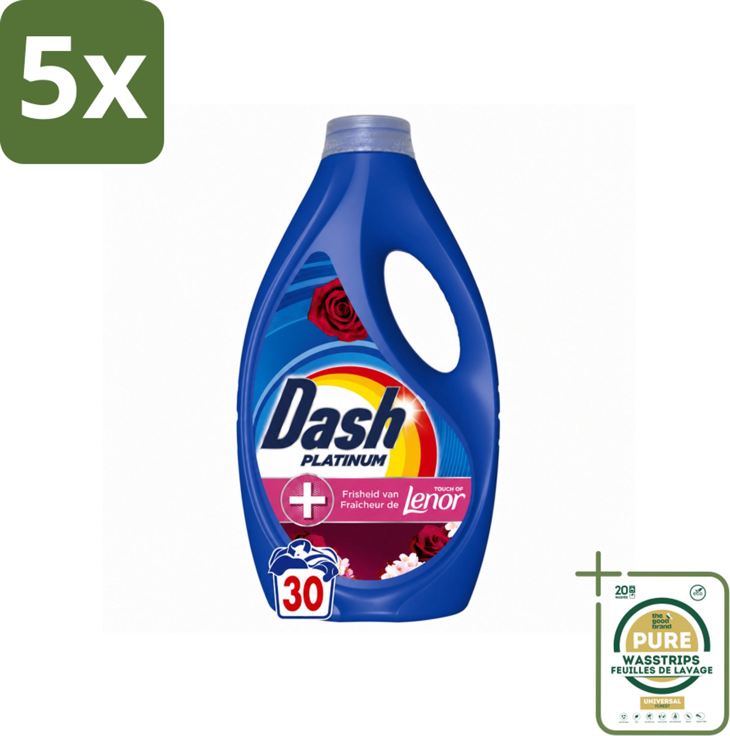 5 x Dash – Wasmiddel – Jasmin & Rose de Mai – 1350 ml - Wasstrips - Wasmiddel - Wasmiddel Voor Gekleurde Was - Wasmiddel Met Jasmin En Roos - Wasmiddel Met Frisse Geur - Wasmiddel Voor Vlekken