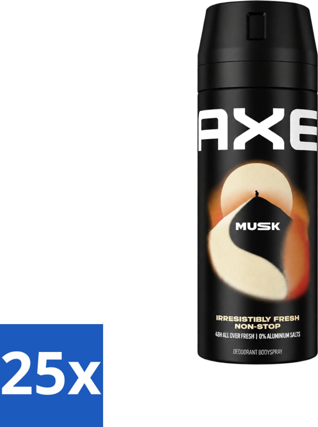 25 x Axe - Deodorant Bodyspray - 48hrs Fresh - Musk - Patchouli & Fougere - 150 ml - Voordeelverpakking - 25 stuks