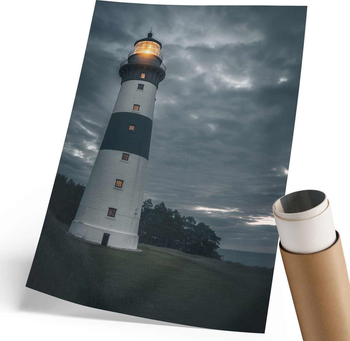 Coloray Polycanvas Wandposter - Keer Om En Ontsnapping, Zwart - 210 x 297 mm - Grijs Patroon - Rechthoek - Interieurdecoratie - Kantoor - Klassiek