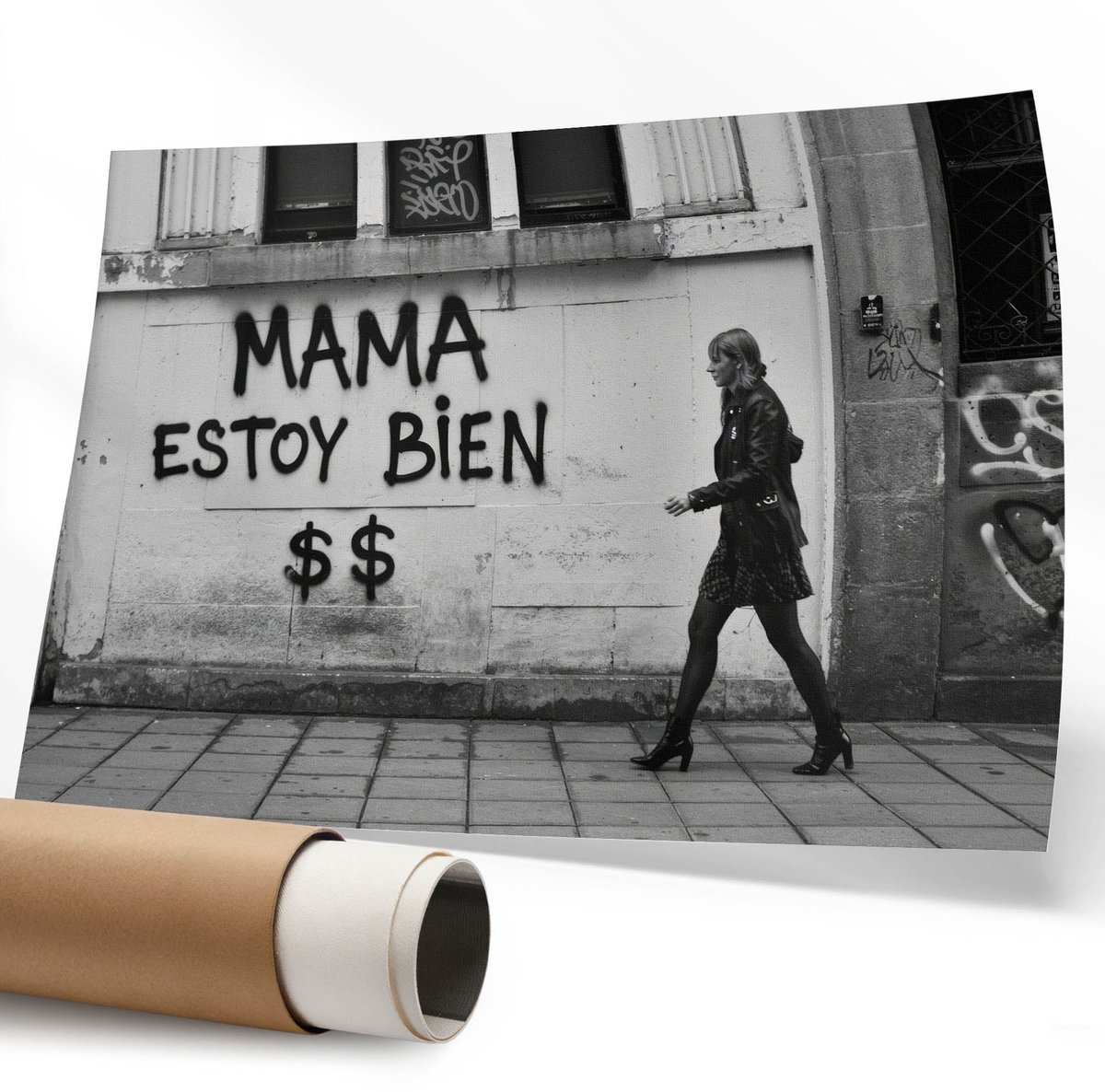 Coloray Polycanvas Wandposter - Moderne Architectuur, Fotografie - 594 x 840 mm - Zwart Patroon - Rechthoek - Interieurdecoratie - Kantoor - Modern
