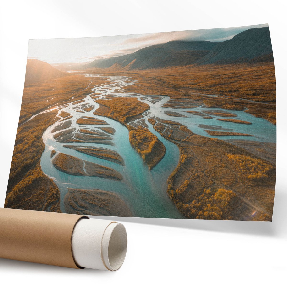 Coloray Polycanvas Wandposter - Creatieve Chaos, Schilderen - 594 x 840 mm - Geel Decoratie - Rechthoek - Interieurdecoratie - Kantoor - Expressief