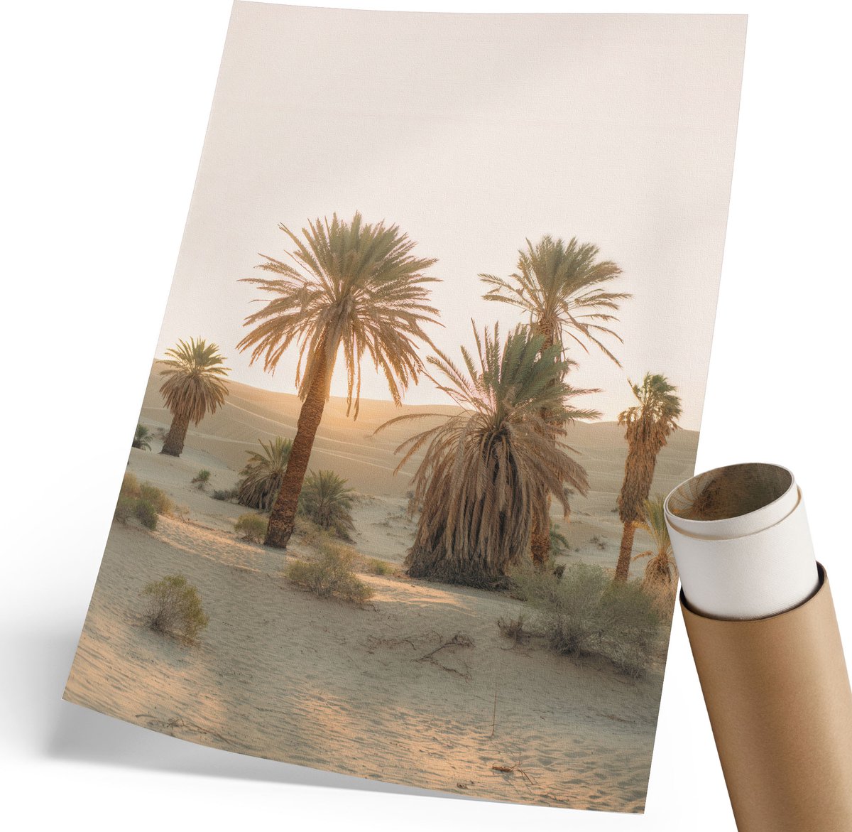 Coloray Canvas Poster Polycanvas - Woestijnvrede, Fotografie - 210 x 297 mm - Beige Decoratie - Rechthoek - Wandkunst - Woonkamer, Slaapkamer, Kantoor - Klassiek
