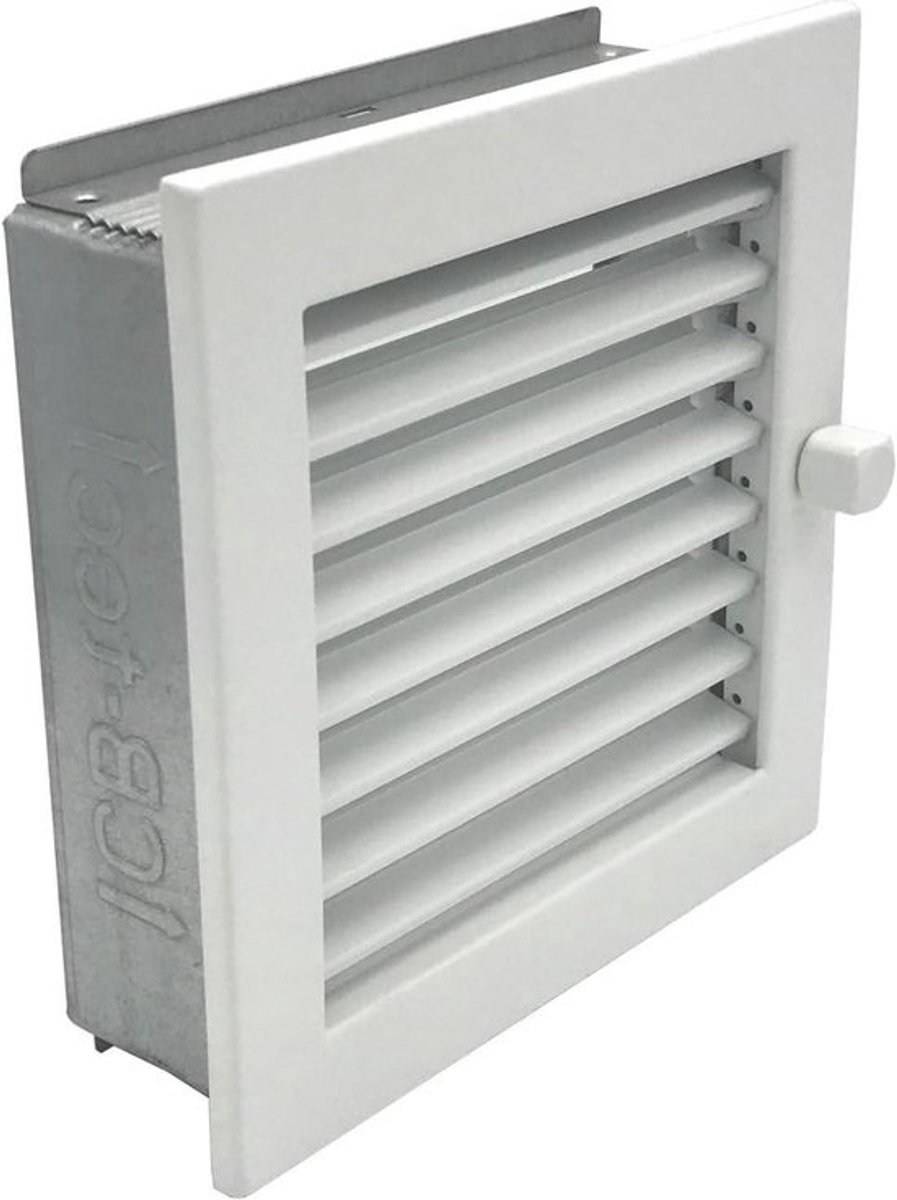 Hete Luchtrooster - Ventilatierooster Warmte - Warmte Verdeling - Verzinkt Plaatstaal - 20x20 cm - Wit