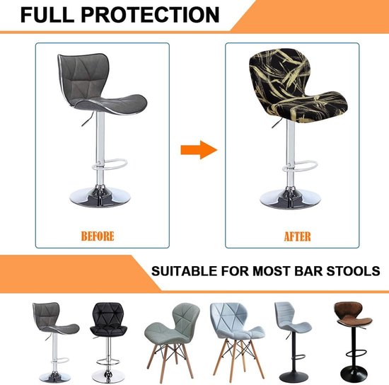 2-delige set - Elastische gebogen barkrukhoes - Bedrukte stoelhoes - Draaibare krukhoes - Elastische hoes — afbeelding 4