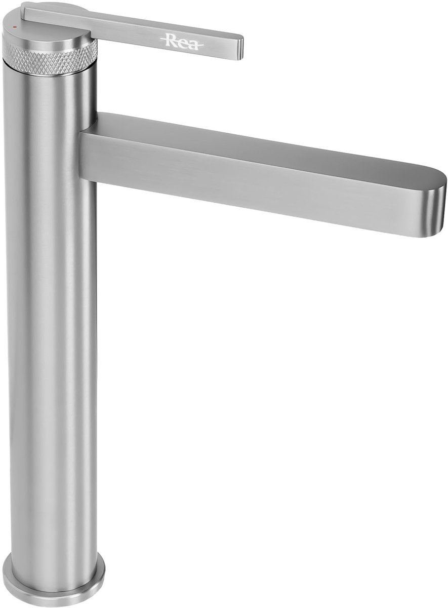 Rea - Wastafelkraan Grace Brush Nickel High - 15 x 4 x 28,7 cm