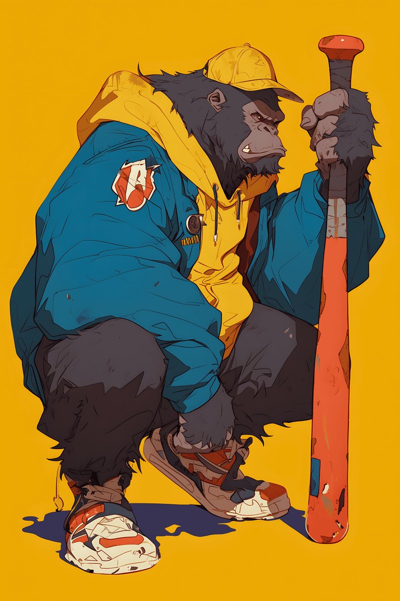 Gorilla Jas Poster - Dieren - Gorilla - Jas - Mode - Stoere - Opmerkelijke - posters - formaat 70x100cm - Wanddecoratie - L2418MT