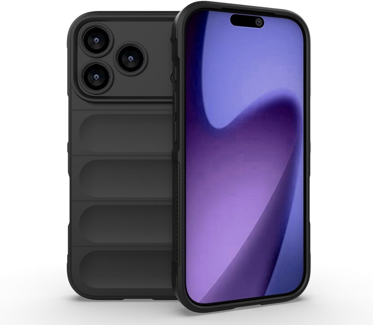 MobyDefend Hoesje - Geschikt voor iPhone 18 Pro - TPU Gripcase - Zwart