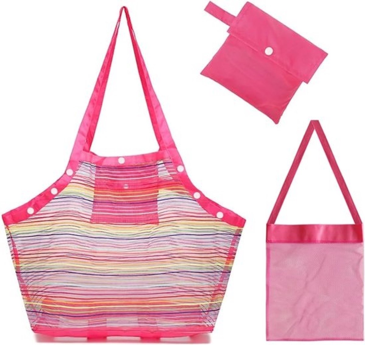 Strandtas Set - Nettas Speelgoed - Strand en Zwembad - Opvouwbaar Lichtgewicht - XXL Formaat - Roze
