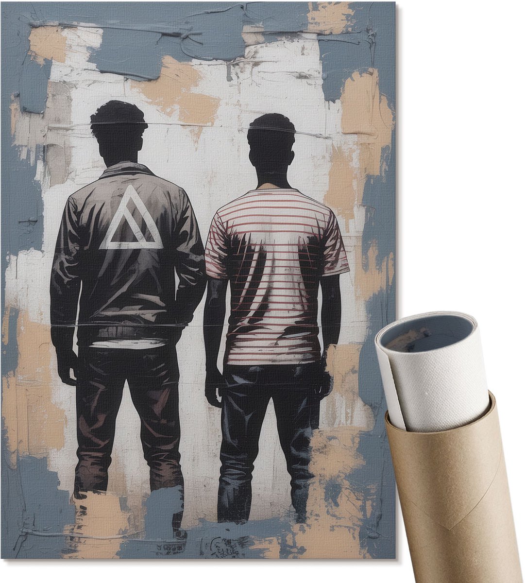 Coloray Polycanvas Wandposter - Ijssculptuur, Fotografie - A2 - Blauw Wanddecoratie - Rechthoek - Interieurdecoratie - Woonkamer, Slaapkamer, Kantoor - Modern