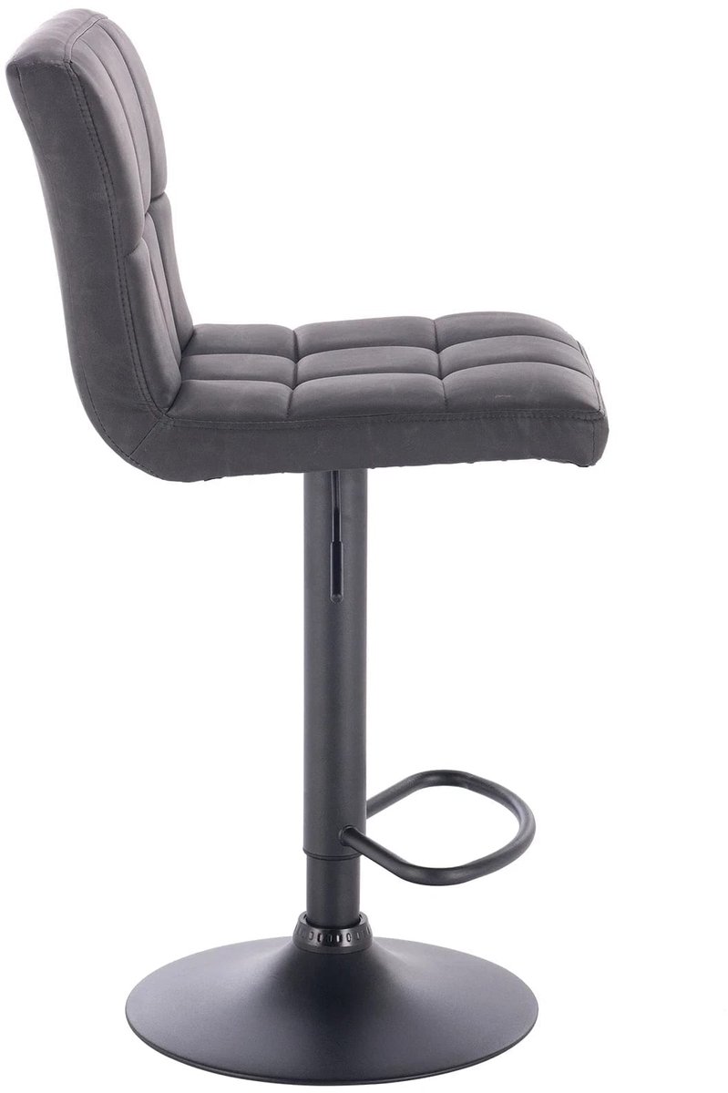 Klarven Barkruk met Rugleuning Antraciet - Barkrukken - Hoogteverstelbaar en 360 Graden Draaibaar - Ergonomisch Zitcomfort, Draagvermogen 120 kg - Zithoogte B 44 x D 38 cm, H 92-114 cm