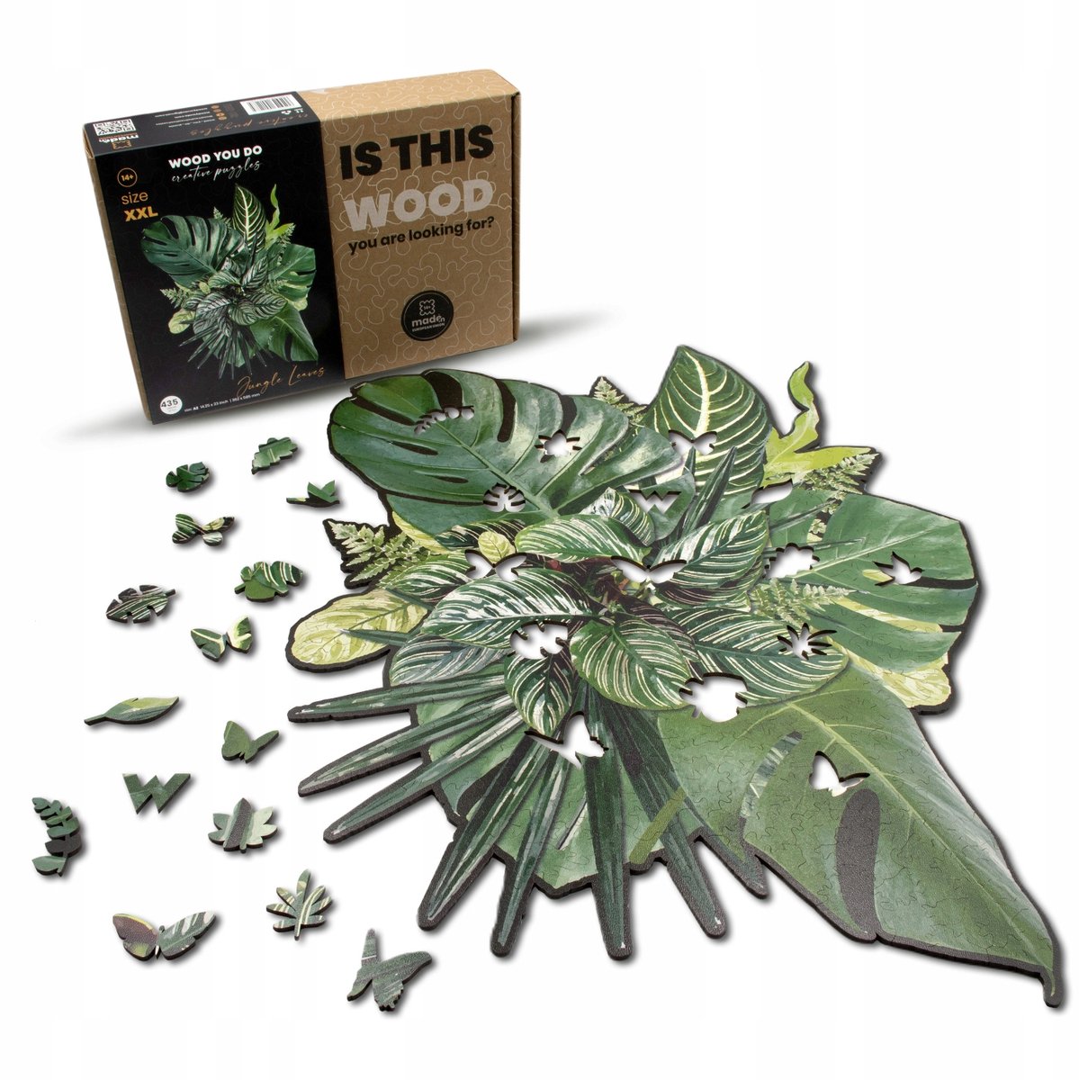WOOD YOU DO Houten Puzzel Jungle Bladeren XXL 435 Stukjes