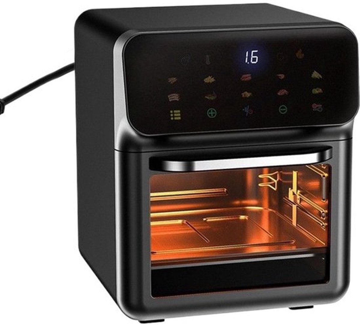 Hete Lucht Oven - Combi Apparaat - Veelzijdig Koken - Twee Lades - 15 Liter - Zwart