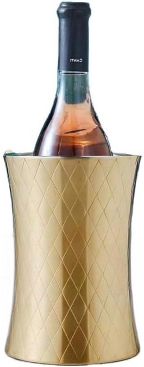IJsemmer - Wijnkoeler Bieremmer - Dranken Koelen - Dubbelwandige Isolatie - 7.6 inch hoogte - Goud