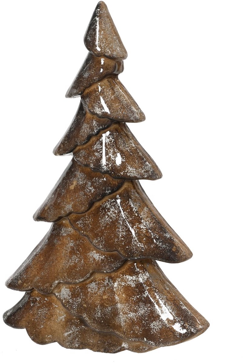 Kaemingk decoratieboom hout bruin zilver 34 cm