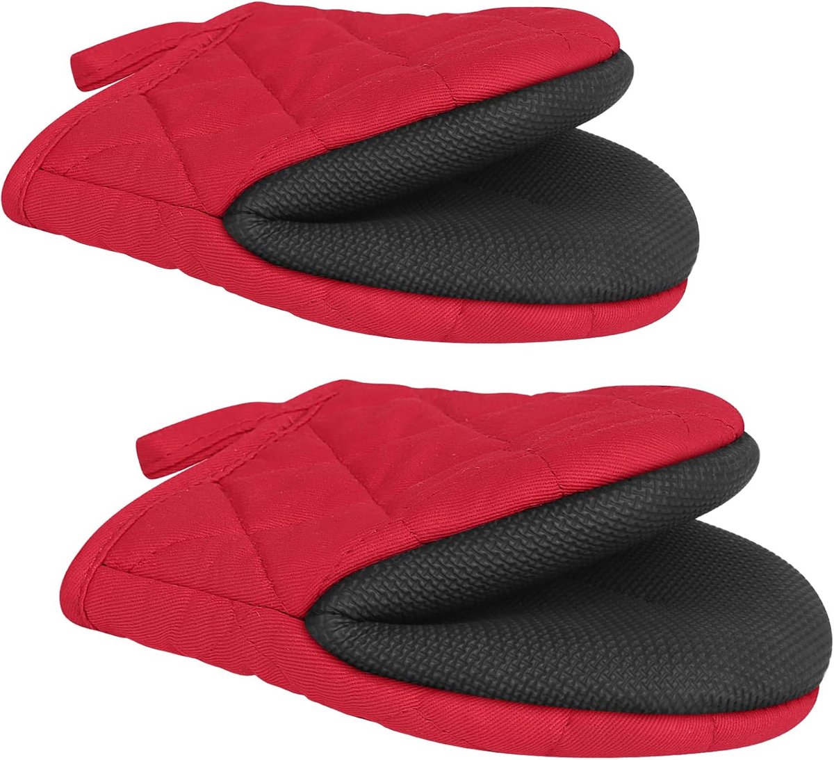 2 stuks - Hittebestendige handschoenen - Herbruikbaar - Hittebestendige handschoenen - Antislip oppervlak - Geschikt voor hete pannen - Keukengerei - Bakbenodigdheden - Rood