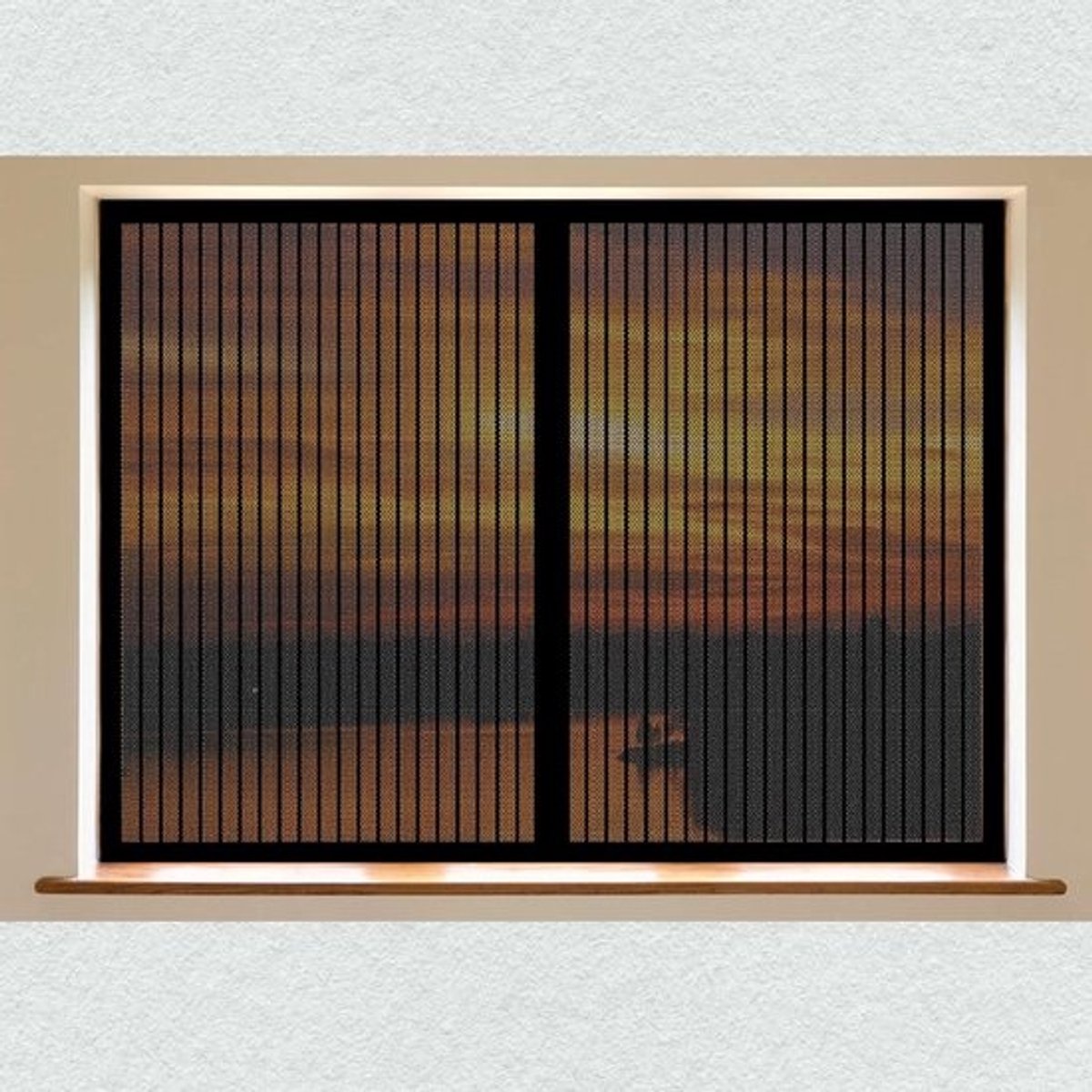 Insectengaas Raam - Vliegengordijn Hor - Insecten Buiten Houden - Automatische Sluiting - 150 x 195 cm - Zwart