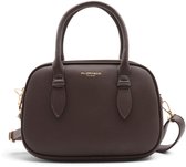 Flora&Co - LOLA - zacht generfd kunstleer - handtas/dames tas - met lange instelbare draagriem - 3 vakken met ritssluiting - chocolat/bruin