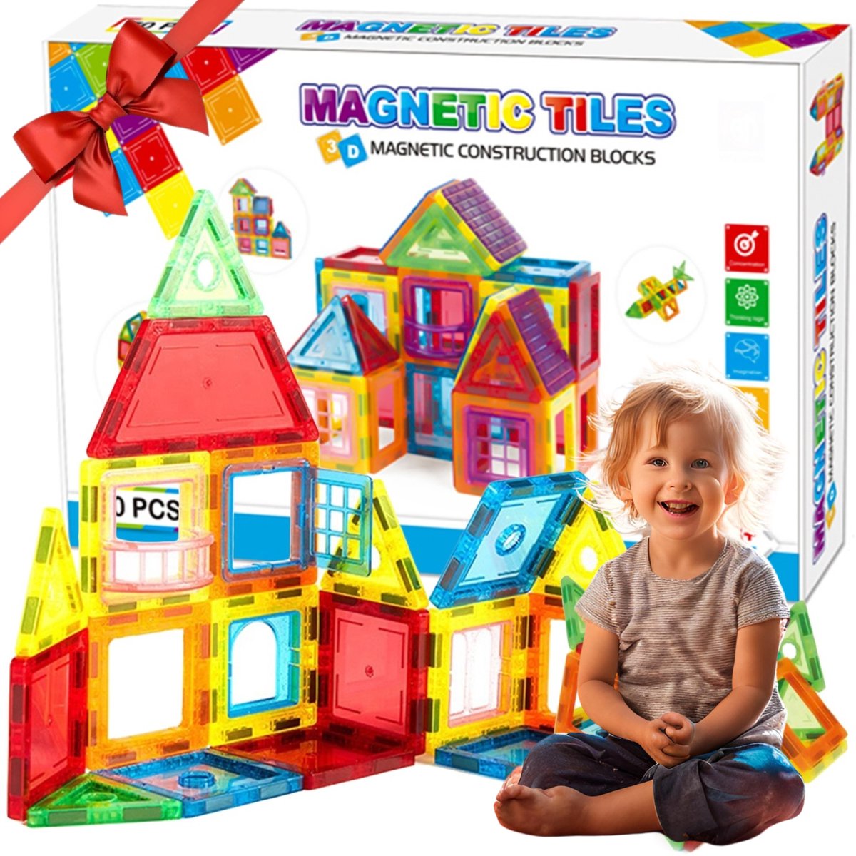 Magnetische Bouwstenen 70 Delen - Educatief Speelgoed 3+
