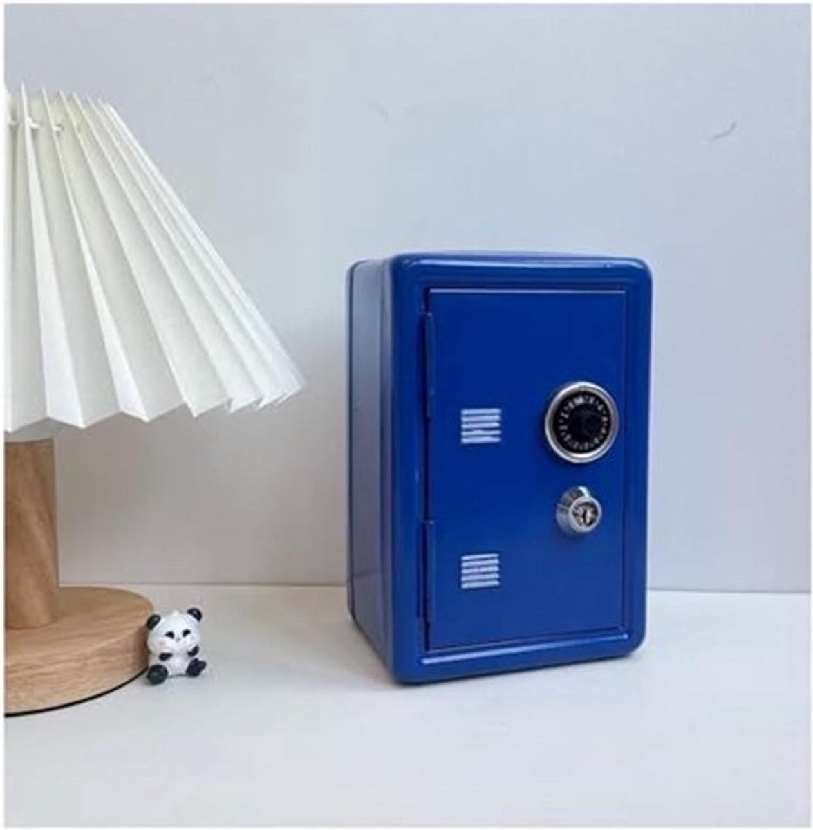 Mini Metalen Kluis - Verticale Kluis Beveiligingsdoos - Thuis en Kantoor - Wachtwoordslot - 10x10x10 millimeter - Blauw