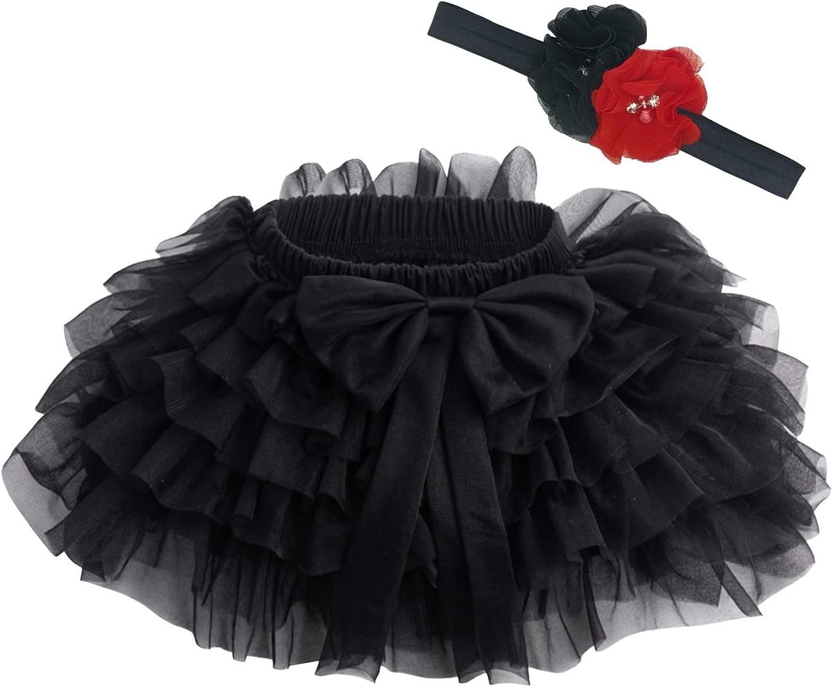 zachte pluizige ruches, tule rok met luierovertrek, kleine kinderen, prinsessenfeest, tutu, set met bloemen hoofdband