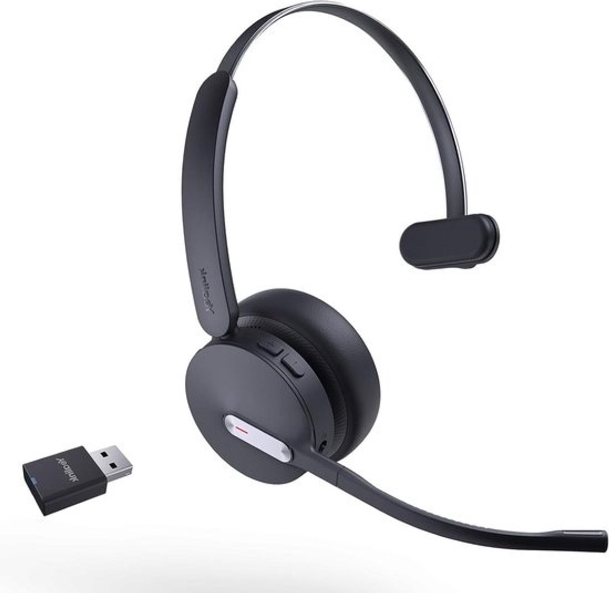 Draadloze Headset - Mono Headset - Vergaderen en Bellen - Hybride Bluetooth DECT - 492 Voet Bereik - Zwart