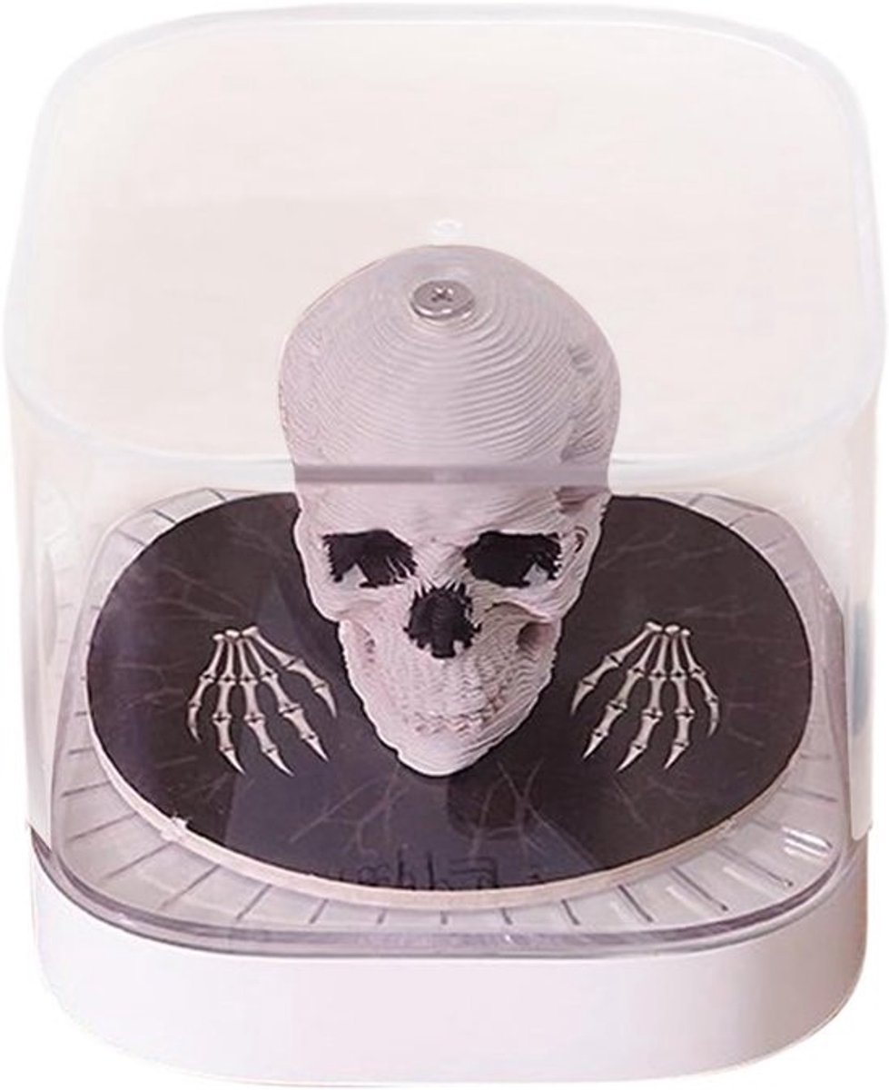 3D Kalender - Bureau Kalender - Decoratief notitieblok - Schedelvorm sculptuur - 8.1 x 6.1 cm - Multicolor