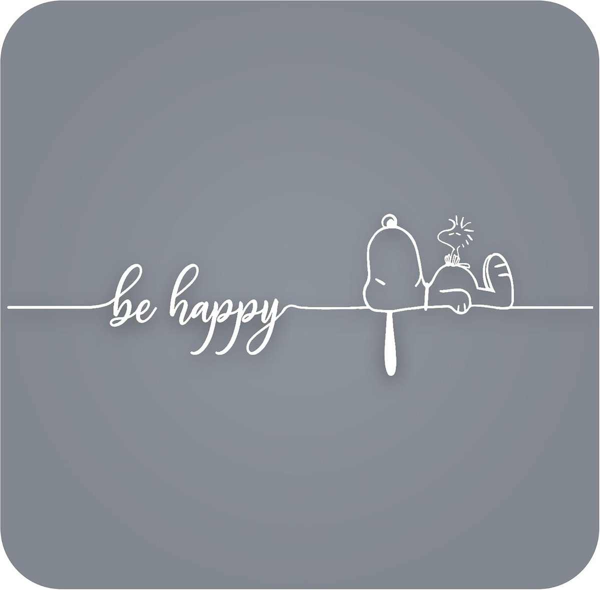 Be Happy-autosticker - 1 motief bestaande uit 2 delen die in elkaar moeten worden gezet - 40 cm x 10 cm - voor gladde oppervlakken - raam, achteruitkijkspiegel, achterruit, motorkap