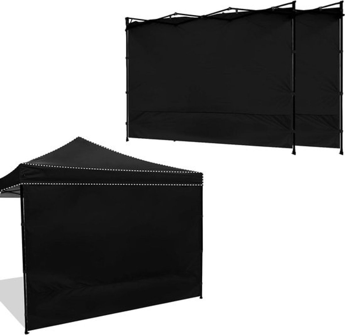 Luifel zijwanden - Beschermwanden - Buiten beschermen - Waterdicht UPF50+ - 3-delig 10x10 - Zwart