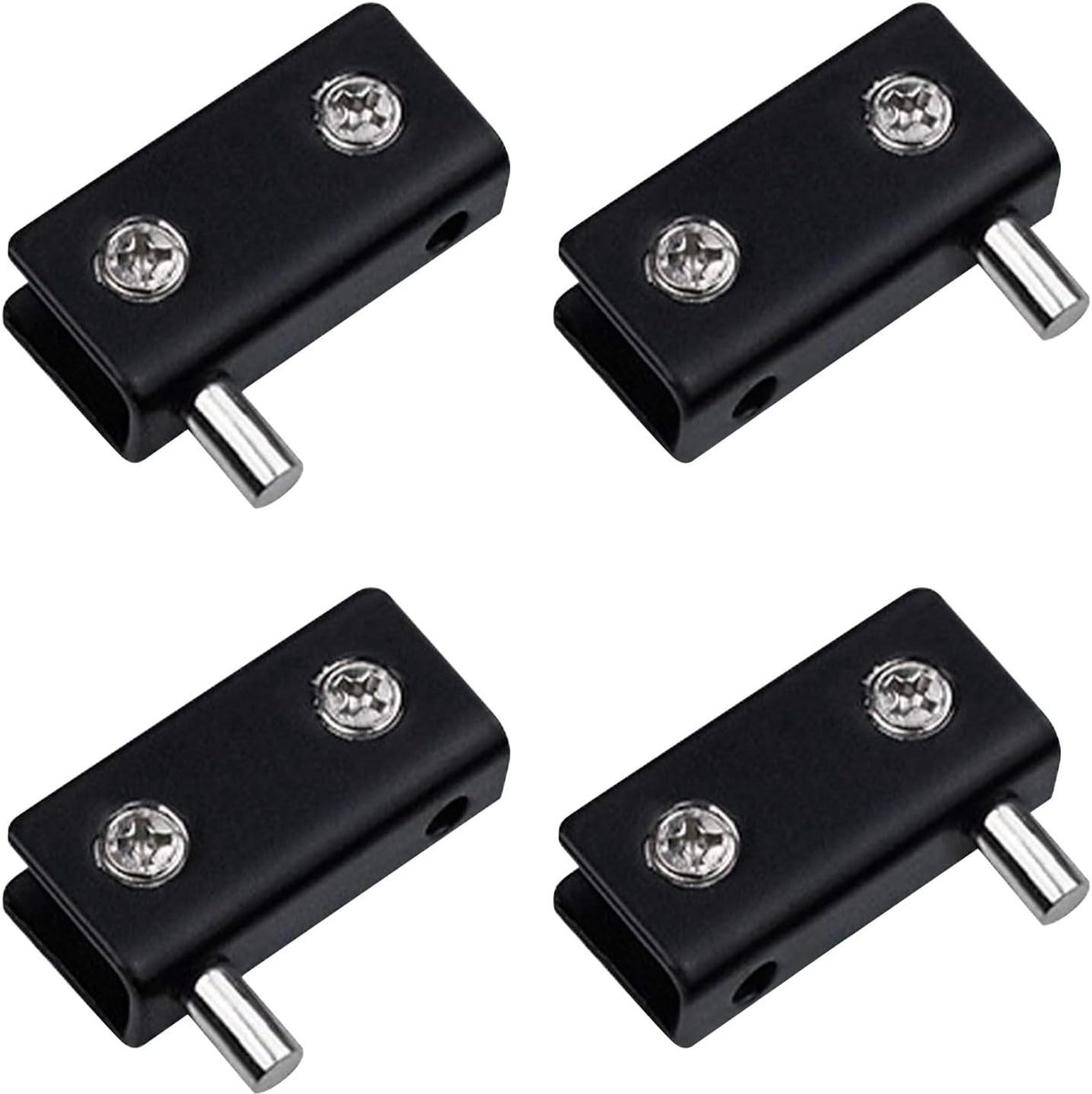 Scharnieren, 4 stuks, zwart verstelbaar, voor 5-6 mm schommelende glazen deuren