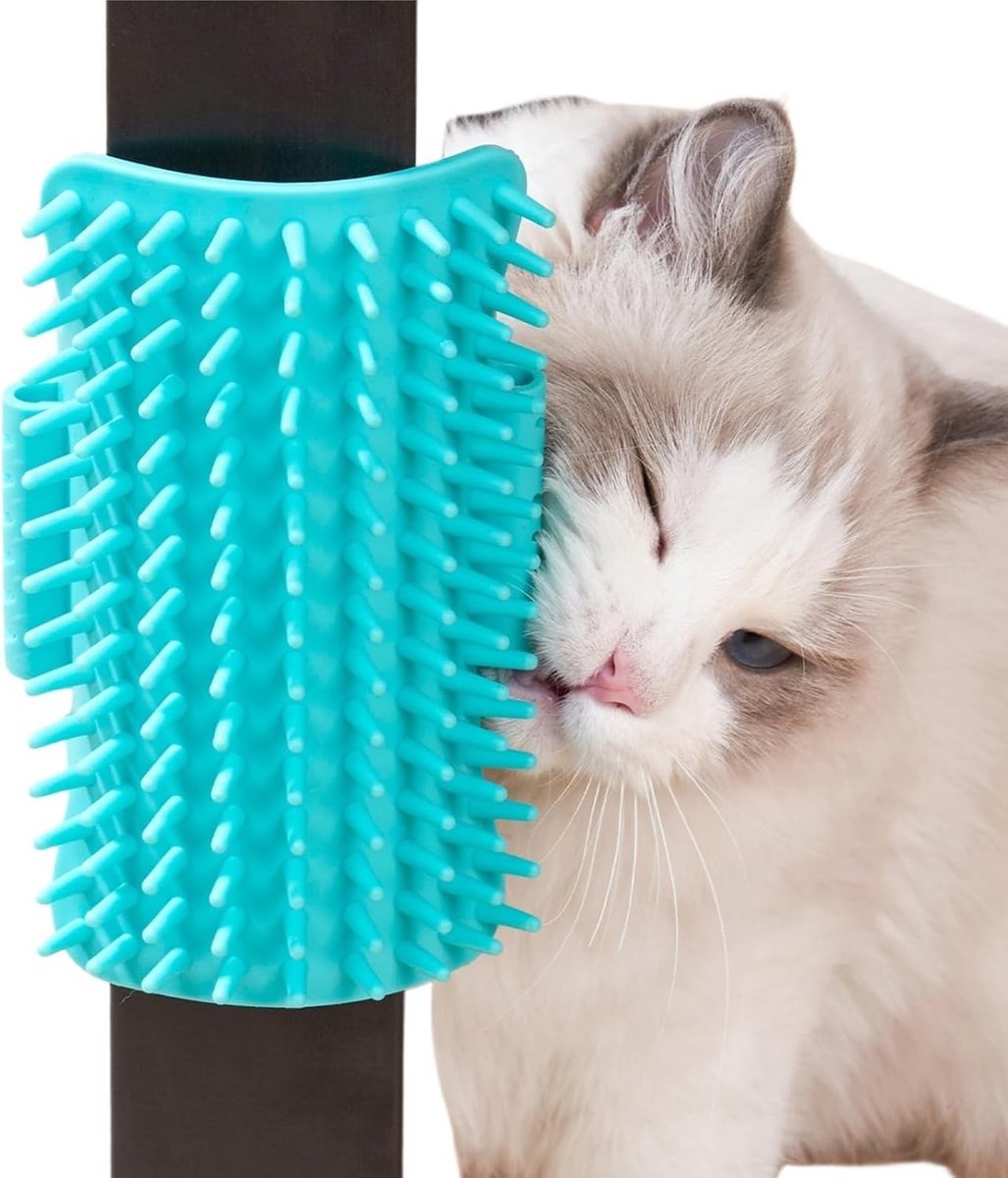 Zachte Hoekborstel voor Katten - Zelfverzorging en Massage voor een Glanzende Vacht, Ideaal voor Kattenliefhebbers en Vachtverzorging