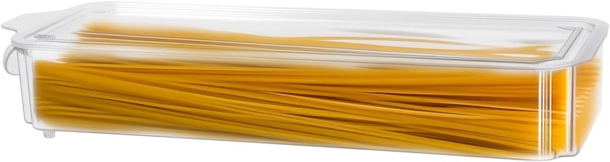 Pasta voorraaddozen 30 x 10 x 4,5 cm, luchtdichte kunststof spaghettihouderset voor pasta, macaroni, fusilli, transparante pastadozen voor keuken en voorraadkamer