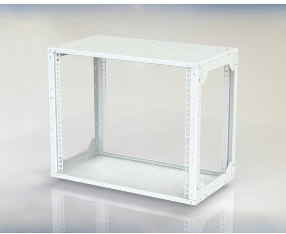 Netwerk Rackkast - Serverkast Open Frame - Apparatuur Monteren - Robuuste Constructie - 9U 280mm Diep - Zwart Lichtgrijs