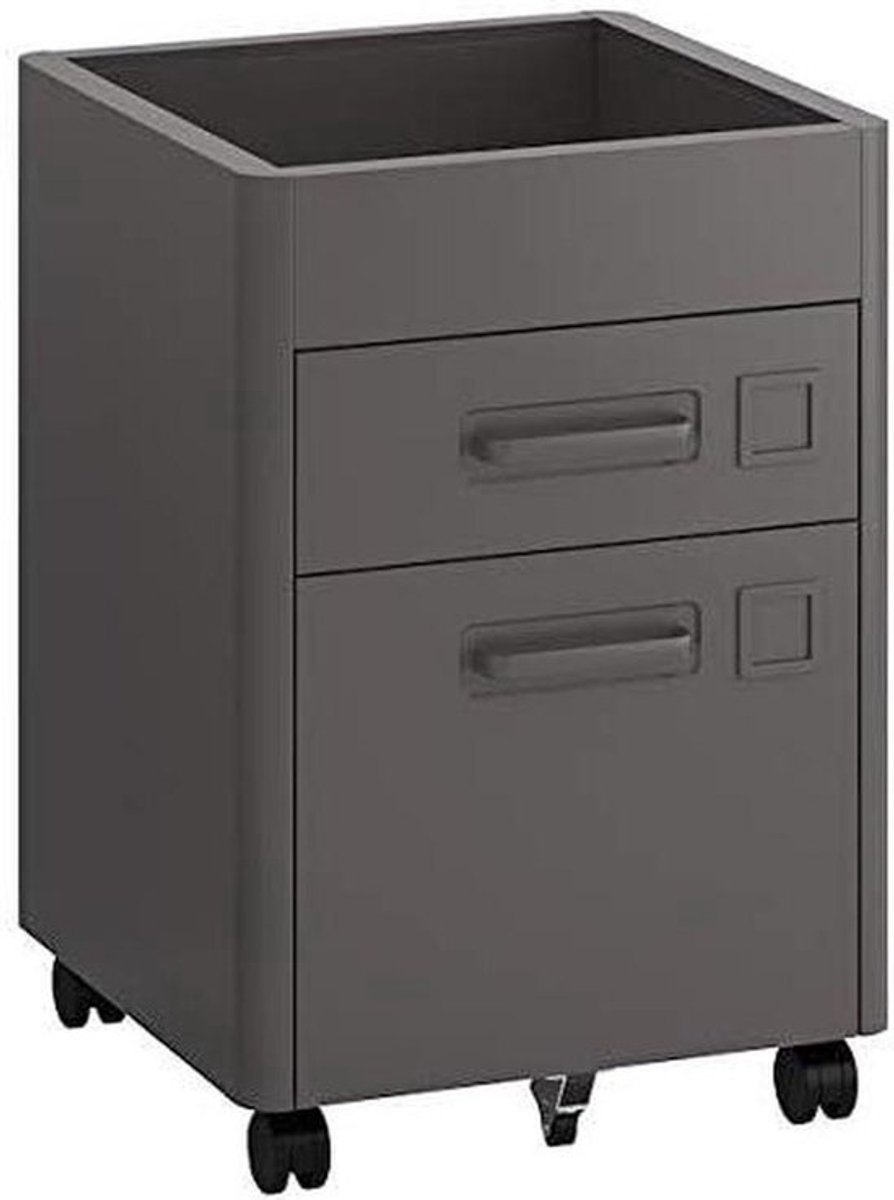 Ladeblok Kantoor - Opbergunit Bureau - Spullen Veilig Opbergen - Geïntegreerd Smart Slot - 42x61 cm - Donkergrijs