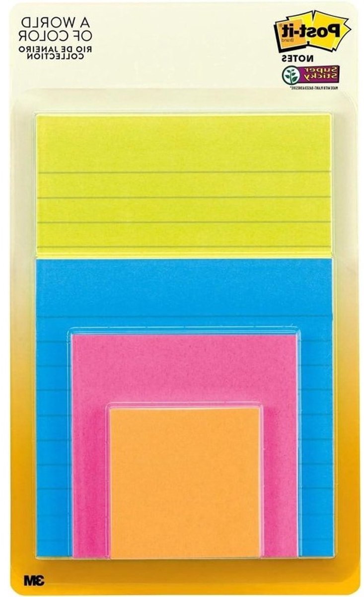 Zelfklevende Notitieblaadjes - Post-it Notes - Notities Maken - Super Sticky Lijm - Diverse Maten - Gekleurd