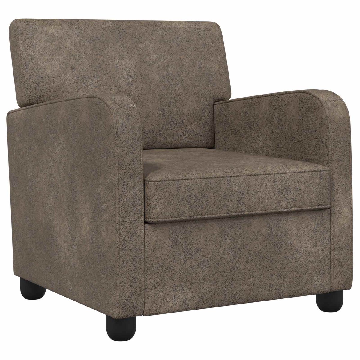 vidaXL Fauteuil - Donkergrijs - Kunst - Suède - Leer